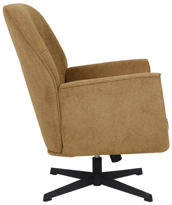 Πολυθρόνα Περιστρεφόμενη Rachel Fylliana με Μαύρη Μεταλλική Βάση και Κίτρινο Ύφασμα 76x80x91,5 εκ. 76x80x91.5 εκ.