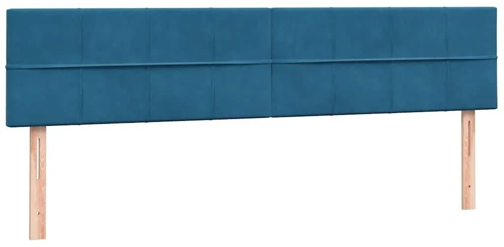 Box Spring Κρεβάτι με στρώματα Σκούρο μπλε 180x210 cm Βελούδινο - Μπλε