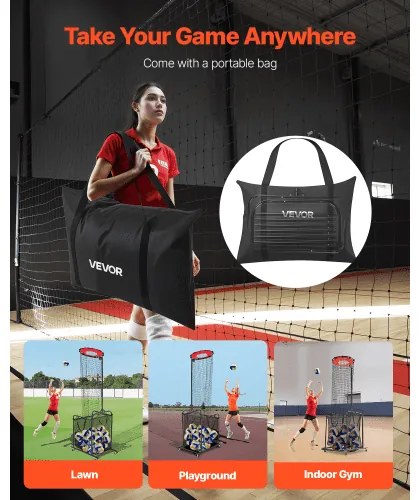 VEVOR Volleyball Setter Training Equipment Trainer Net Angle Height Adjustable