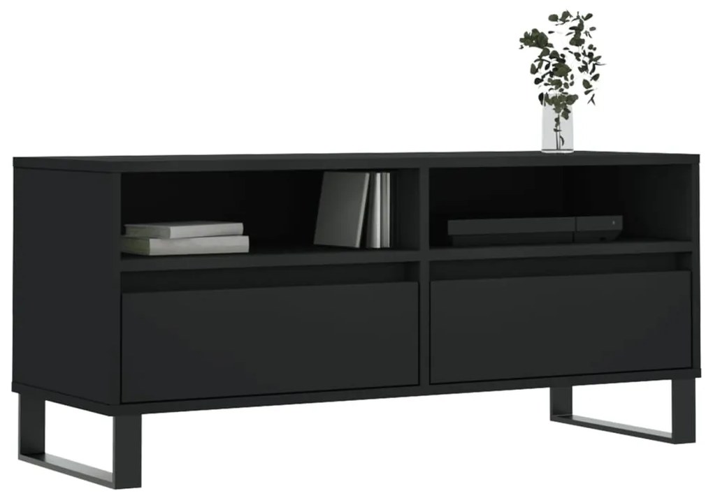 vidaXL Έπιπλο Τηλεόρασης Μαύρο 100x34,5x44,5 εκ. Επεξεργ. Ξύλο