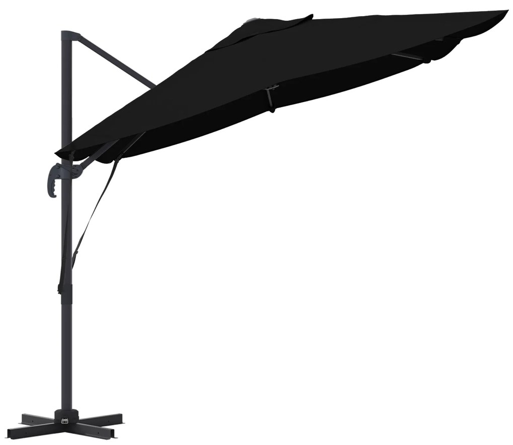 vidaXL Μαύρη Ανεμοτραπέζια Roma 352x251x260 εκ Αλουμίνιο