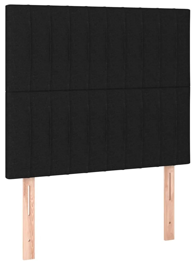 vidaXL Κρεβάτι Boxspring με Στρώμα Μαύρο 100 x 200 εκ. Υφασμάτινο