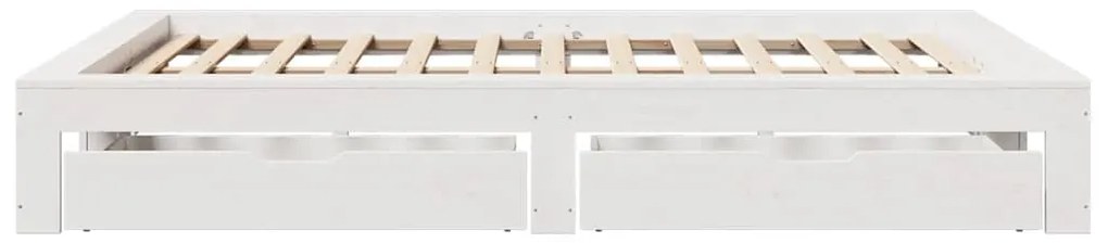 vidaXL Σκελετός Κρεβ. Χωρίς Στρώμα Λευκό 140x200 εκ Μασίφ Πεύκο