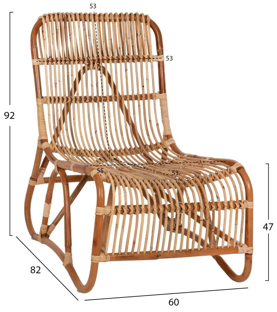 Καρέκλα - Πολυθρόνα BRONNY C9644.01 Φυσικό Rattan 60x82x92Υ εκ. 60x82x92 εκ.