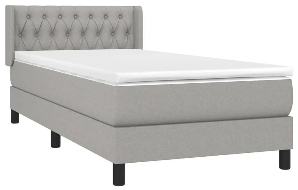 ΚΡΕΒΑΤΙ BOXSPRING ΜΕ ΣΤΡΩΜΑ ΑΝΟΙΧΤΟ ΓΚΡΙ 90X200 ΕΚ. ΥΦΑΣΜΑΤΙΝΟ 3129921