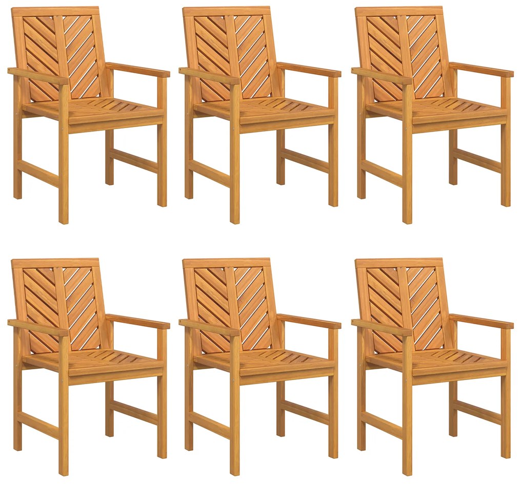 vidaXL Καρέκλες Κήπου 6 pcs Καφέ 59 x 62.5 x 89 εκ Μασίφ ξύλο ακακίας