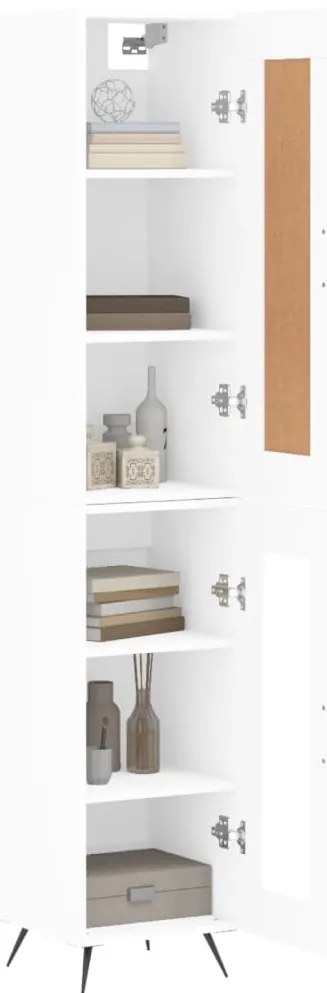 vidaXL Ντουλάπι Λευκό 34,5 x 34 x 180 εκ. από Επεξεργασμένο Ξύλο