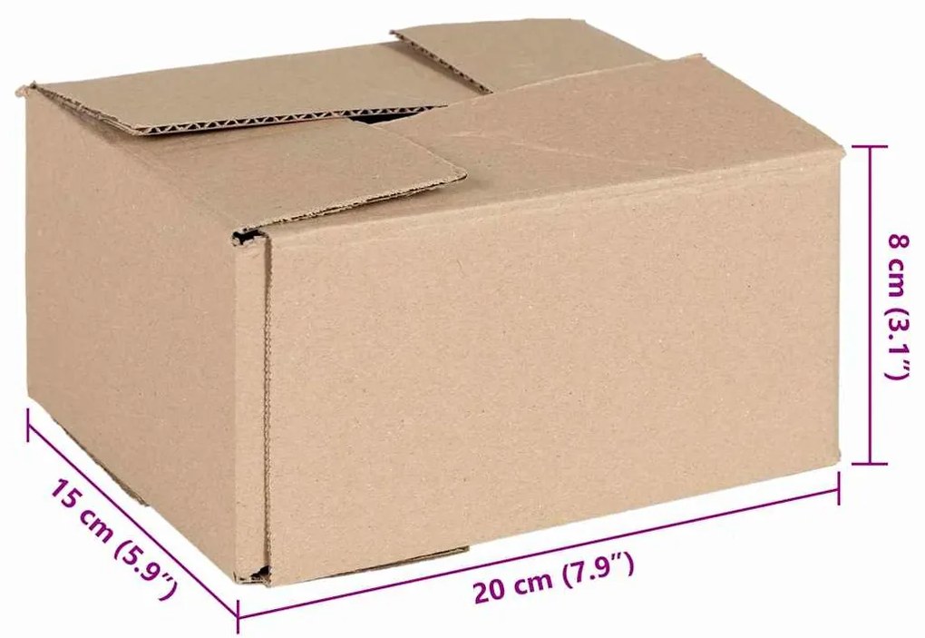 vidaXL Πτυσσόμενο Κουτί 50 pcs Καφέ 20 x 15 x 10 εκ. Χαρτόνι