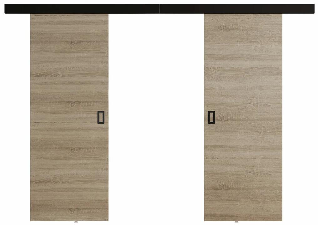 Συρόμενες πόρτες Dover 199, 38 kg, Sonoma οξιά, Πλαστικοποιημένη μοριοσανίδα, Ανοιχτό καφέ, Αλουμίνιο | Epipla1.gr