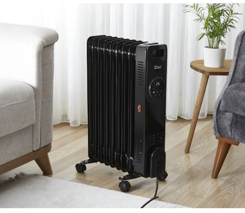 Καλοριφέρ Λαδιού  Zilan ZLN8416, 2000 W, 9 πτερύγια, 3 βαθμίδες, Τηλεχειριστήριο, Θερμοστάτης, Μαύρο