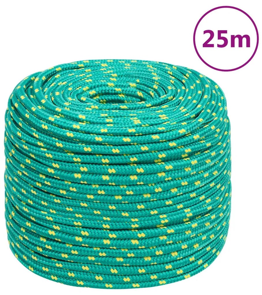 vidaXL Σχοινί Ναυτιλίας Πράσινο 8 χιλ. 25 μ. από Πολυπροπυλένιο