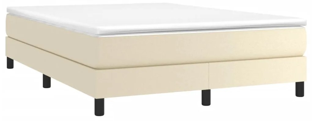 vidaXL Σκελετός Κρεβατιού με Ελατήρια Κρεμ 140x190 εκ. από Συνθετικό Δέρμα