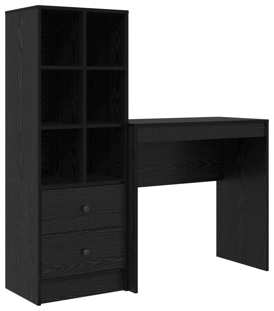 vidaXL Γραφείο με αποθηκευτικό χώρο 2 pcs Μαύρη δρυς 80 x 40 x 76 εκ.