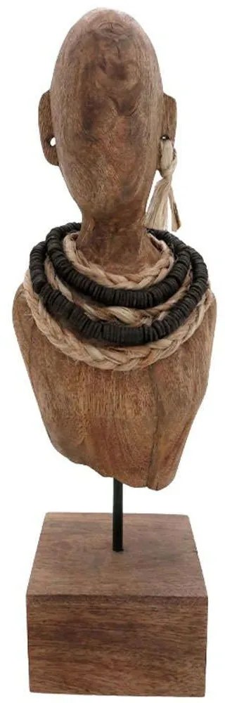 Διακοσμητική Προτομή Ebia 312-000042 17x12,5x44cm Walnut-Black Inart Metal,Wood