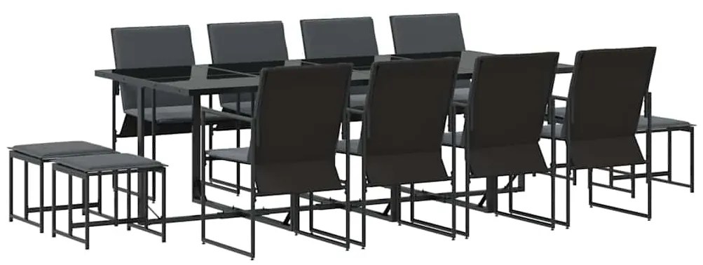vidaXL Σέτ φαγητού για κήπο 13 pcs Μαύρο Ατσάλι