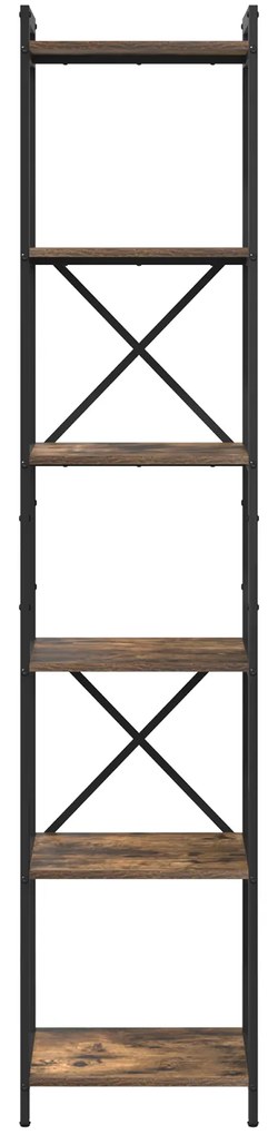 vidaXL Βιβλιοθήκη Καπνιστή δρυς 40 x 30 x 188 εκ Επεξεργασμένο ξύλο