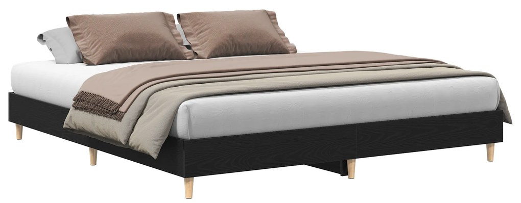 vidaXL Κρεβάτι Μαύρη Δρυς 180x200 εκ. Σύνθετο Ξύλο