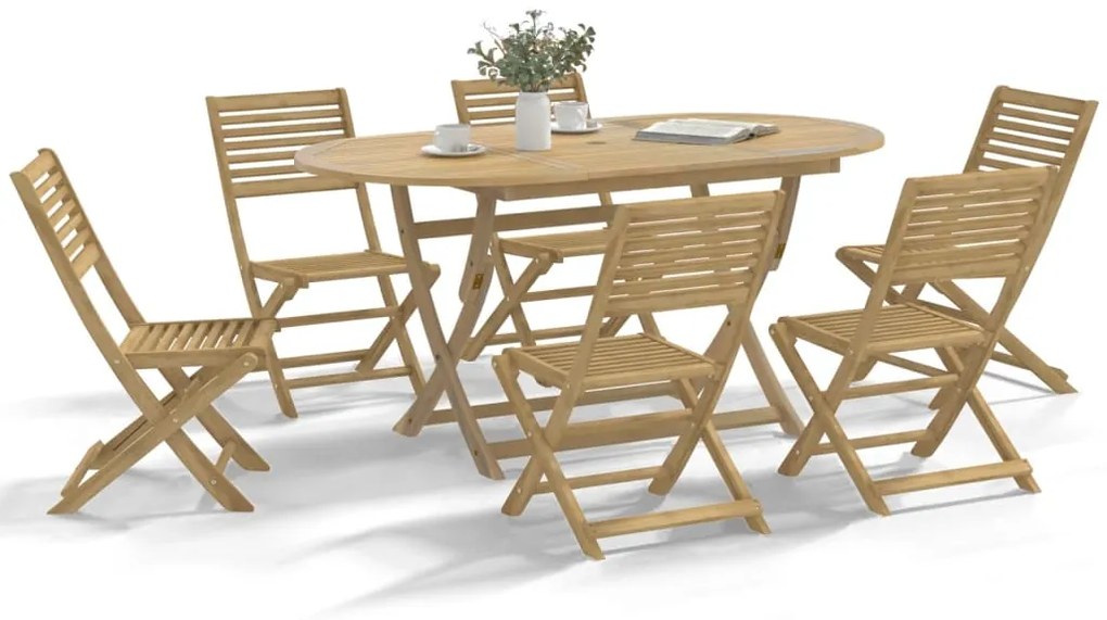 vidaXL Καρέκλες Κήπου Πτυσσόμενες 6 τεμ 48,5x61,5x87 εκ. Μασίφ Ακακία