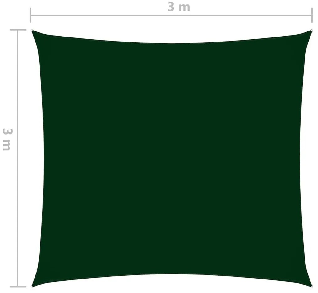 Πανί Σκίασης Τετράγωνο Σκούρο Πράσινο 3x3 μ. από Ύφασμα Oxford - Πράσινο
