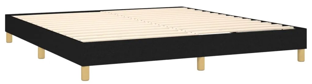 vidaXL Κρεβάτι Boxspring με Στρώμα Μαύρο 180x200 εκ. Υφασμάτινο