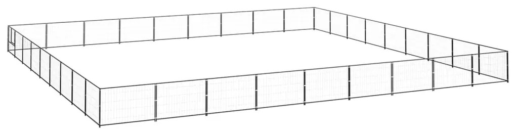 vidaXL Σπιτάκι Σκύλου Μαύρο 81 μ² Ατσάλινο