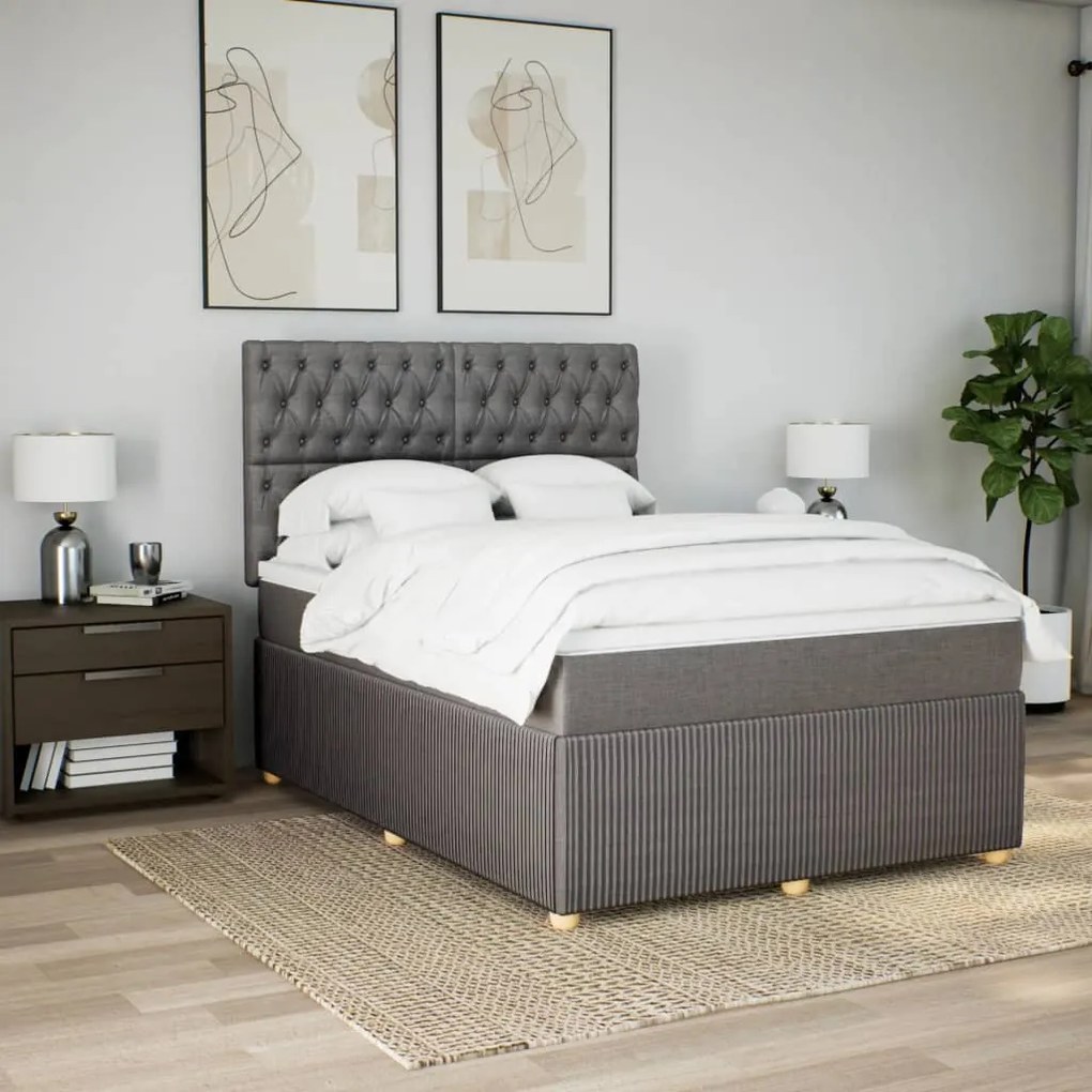 ΚΡΕΒΑΤΙ BOXSPRING ΜΕ ΣΤΡΩΜΑ TAUPE 140X200 ΕΚ. ΥΦΑΣΜΑΤΙΝΟ 3292090