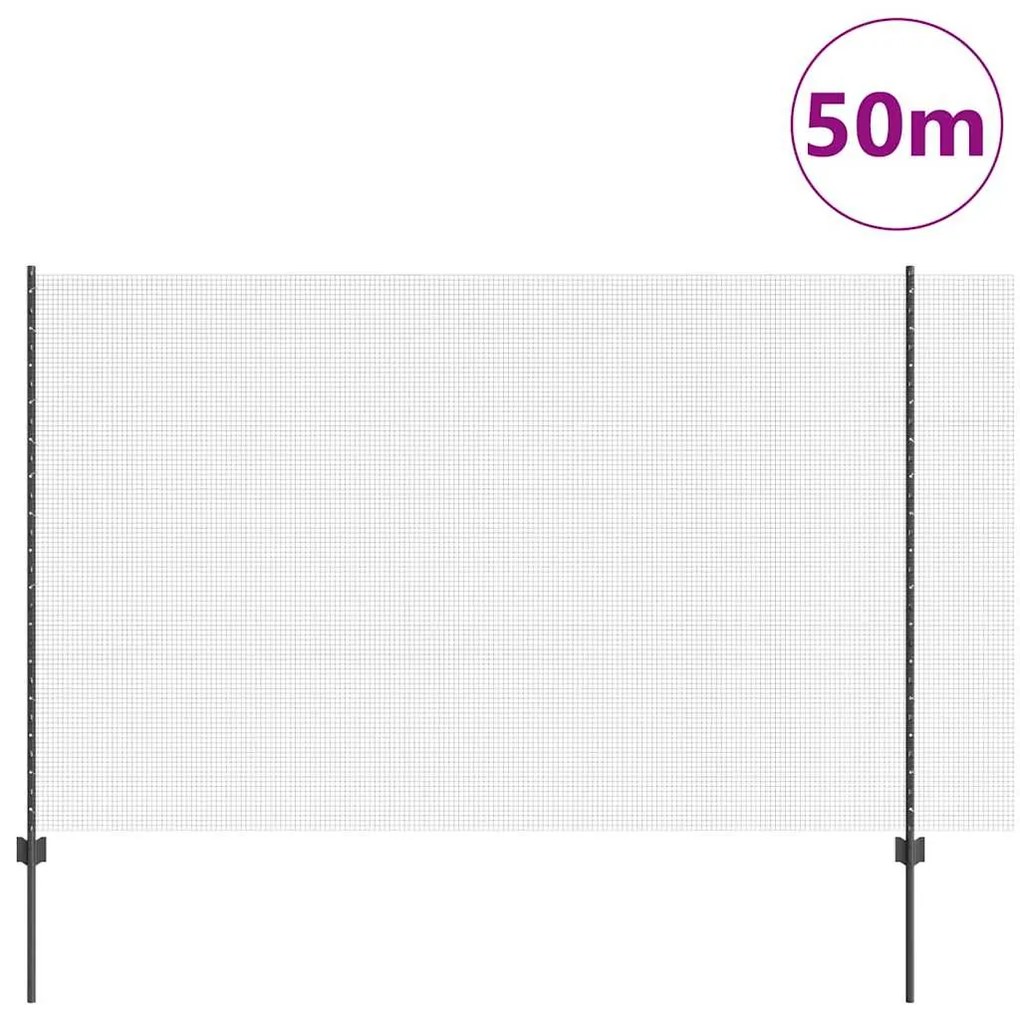 vidaXL Φράχτης με Στήλες. Γκρι 1.5 x 50 m Ατσάλι