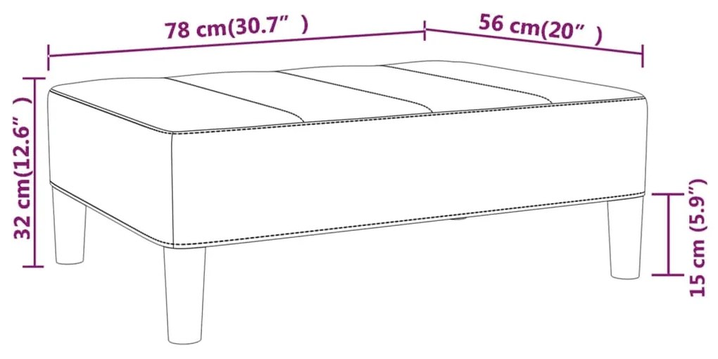 vidaXL Υποπόδιο Σκούρο Καφέ 78 x 56 x 32 εκ. Υφασμάτινο