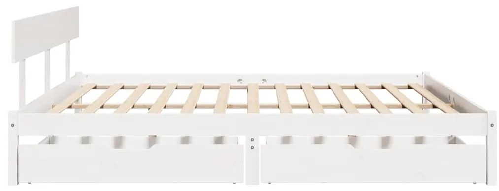 vidaXL Σκελετός Κρεβ. Χωρίς Στρώμα Λευκό 180x200 εκ Μασίφ Πεύκο