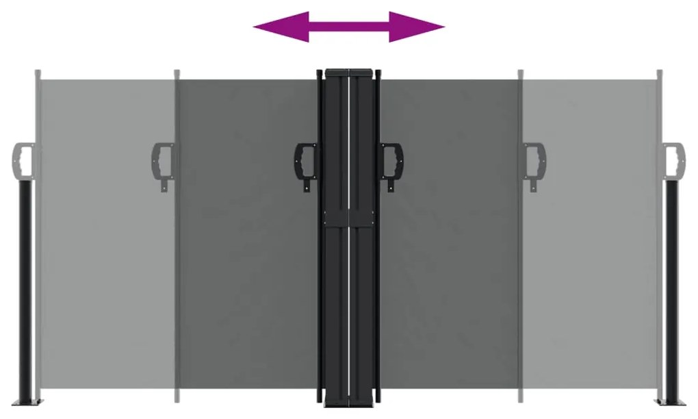 vidaXL Σκίαστρο Πλαϊνό Συρόμενο Ανθρακί 120 x 1200 εκ.