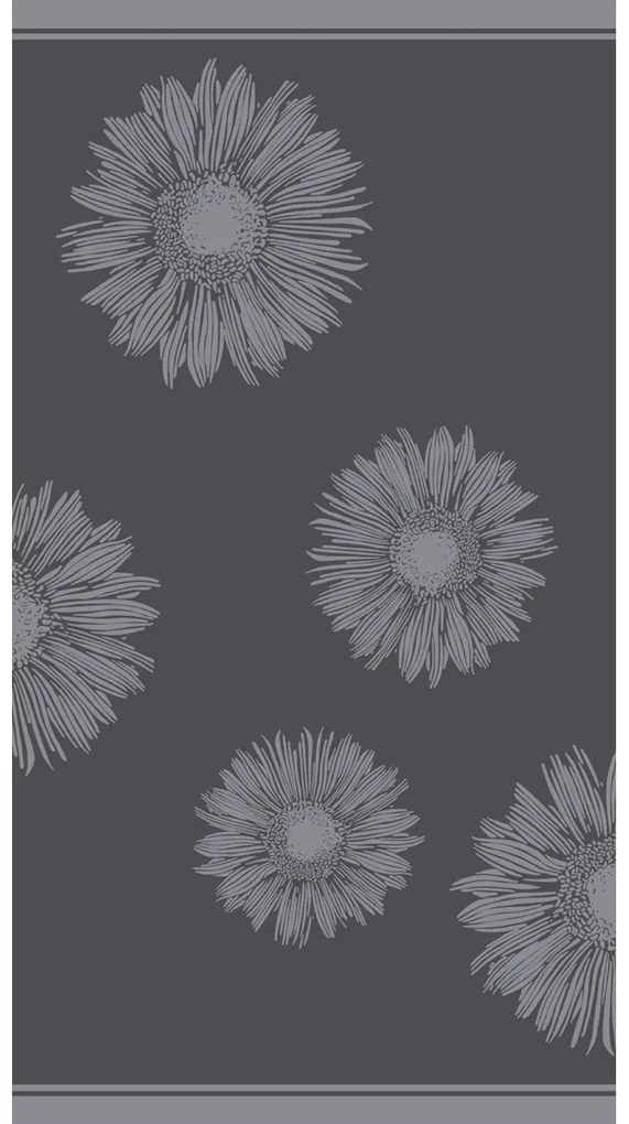 Πετσέτα Θαλάσσης Βαμβακερή Velour Dark Grey 86x160εκ. Flower Melinen 20004874