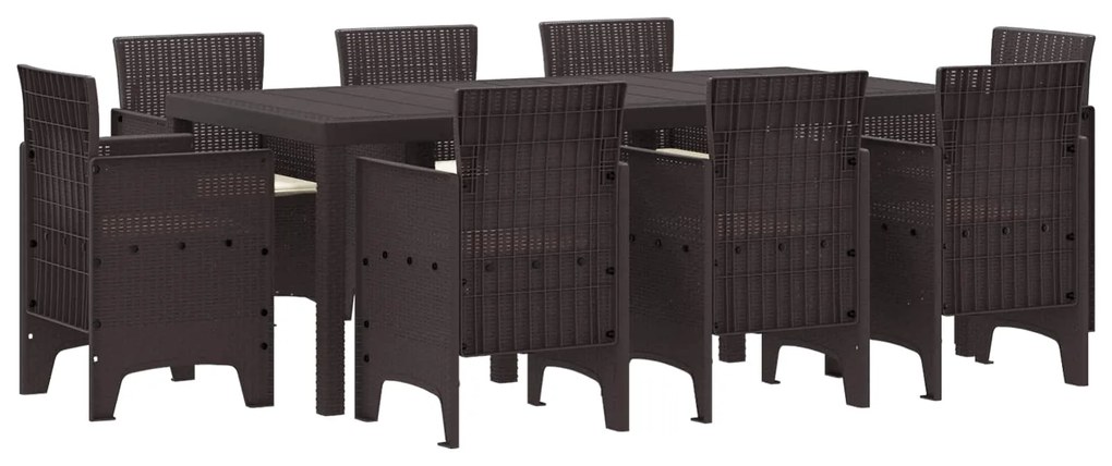 Σέτ φαγητού για κήπο 9 pcs Καφέ Πολυπροπυλένιο