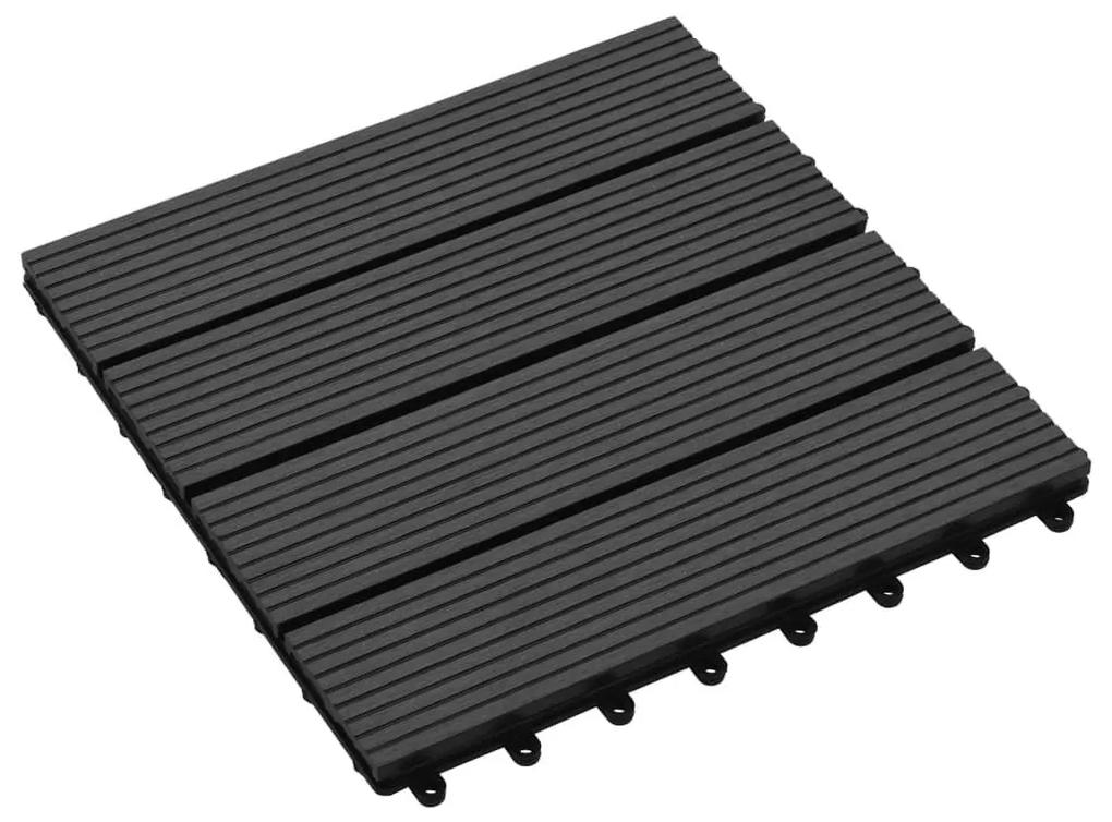 Πλακάκια Deck 22 τεμ. Μαύρα 30 x 30 εκ. 2 μ² από WPC - Μαύρο