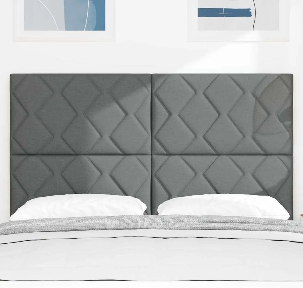 vidaXL Υφασμάτινο Κεφαλάρι Geometric Σκούρο γκρι 160 cm ύφασμα