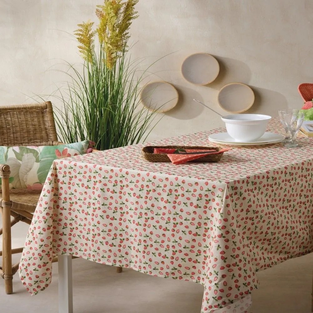 Τραπεζομάντηλο June Red-Green Kentia 160X160 Cotton-Polyester