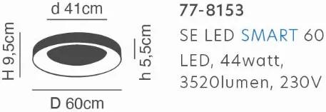 Φωτιστικό Οροφής - Πλαφονιέρα SE LED SMART 60 AMAYA CEILING BLACK Δ3