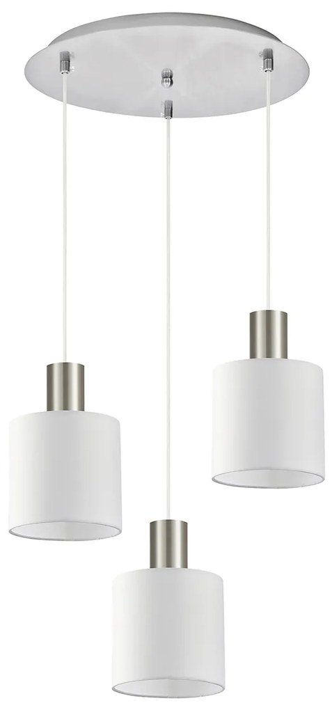 Φωτιστικό Οροφής Τρίφωτο Homelighting 77-8418 Nickel/White