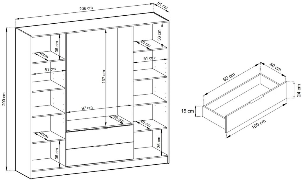 Ντουλάπα Nelly I τετράφυλλη-Fusiko