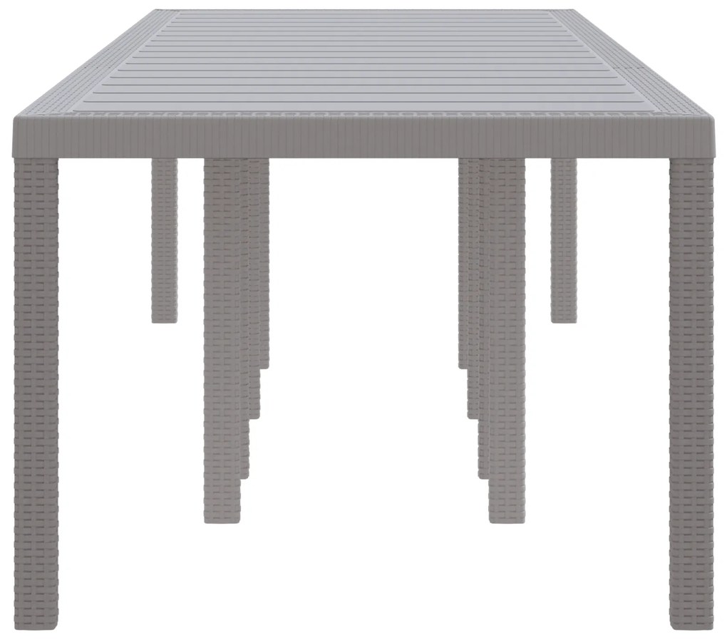 vidaXL Τραπέζι Κήπου Ανοιχτό Γκρι 300x100x73 cm Πολυ Ρατάν