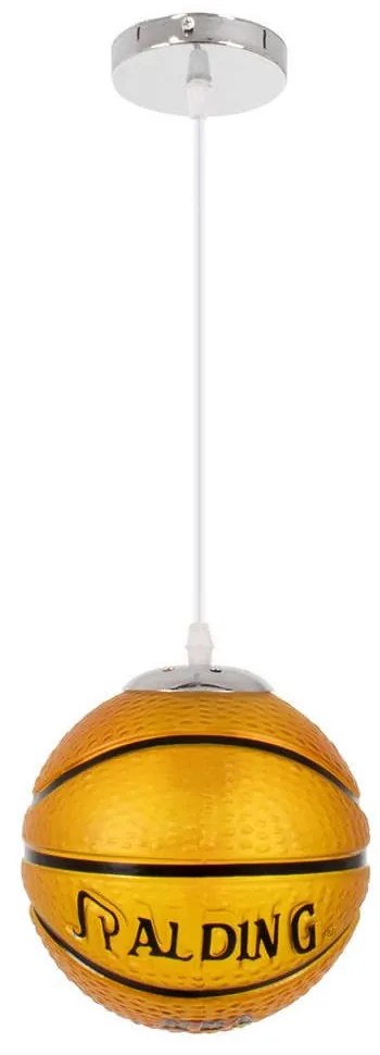 Φωτιστικό Οροφής Παιδικό Spalding Nba 00645 1xΕ27 Φ18x18cm Orange GloboStar