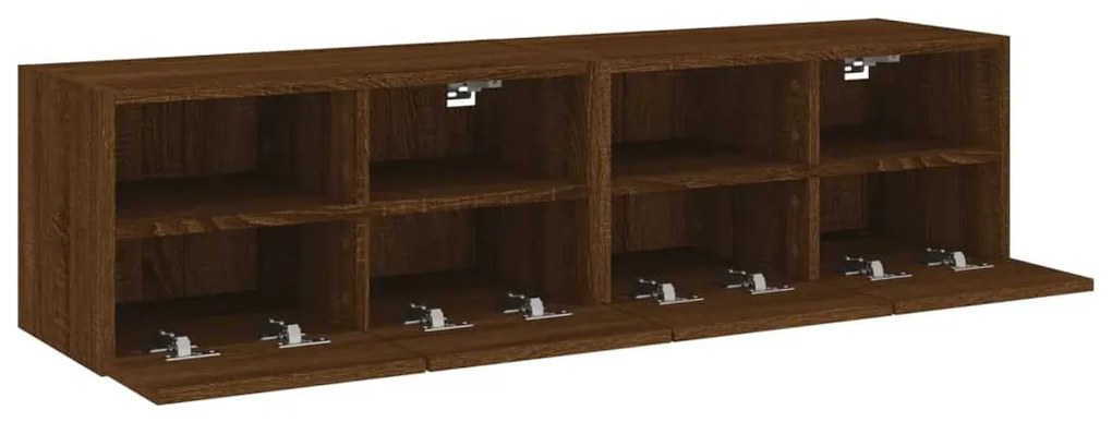 vidaXL Ντουλάπια Τοίχου Τηλ. 2 τεμ. Καφέ Δρυς 60x30x30εκ Επεξ.Ξύλο