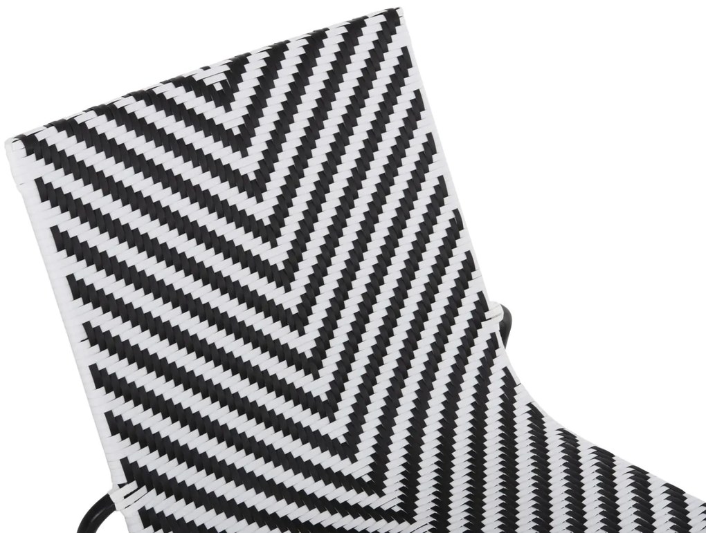 Καρέκλα PONY C6082 Μεταλλική Μαύρο - Λευκό Συνθετικό RAttan 66x68x75Υεκ. 66x68x75 εκ.