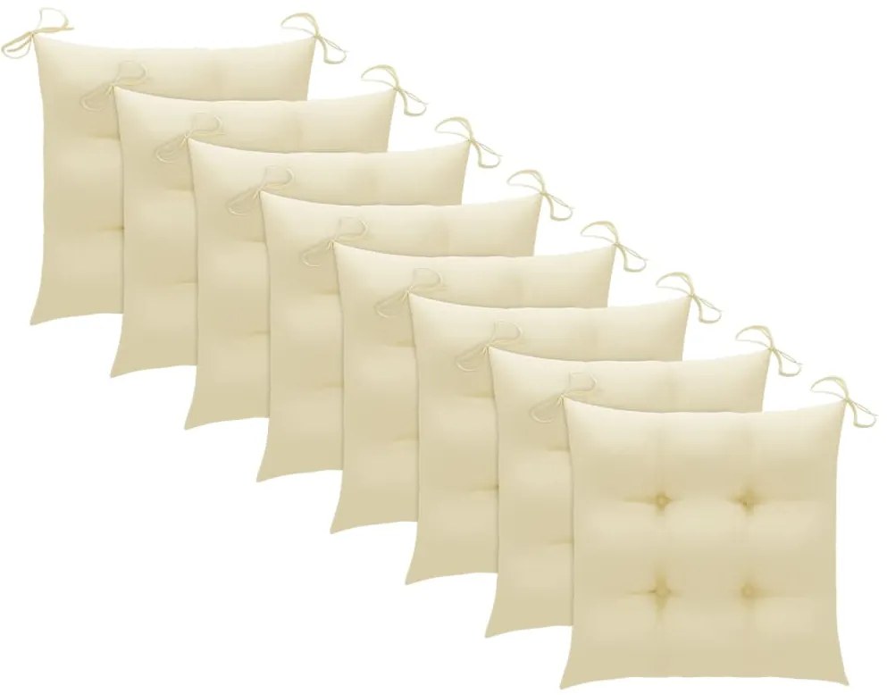 vidaXL Καρέκλες Εξ. Χώρου Πτυσσόμενες 8 τεμ. Ξύλο Ακακίας & Μαξιλάρια