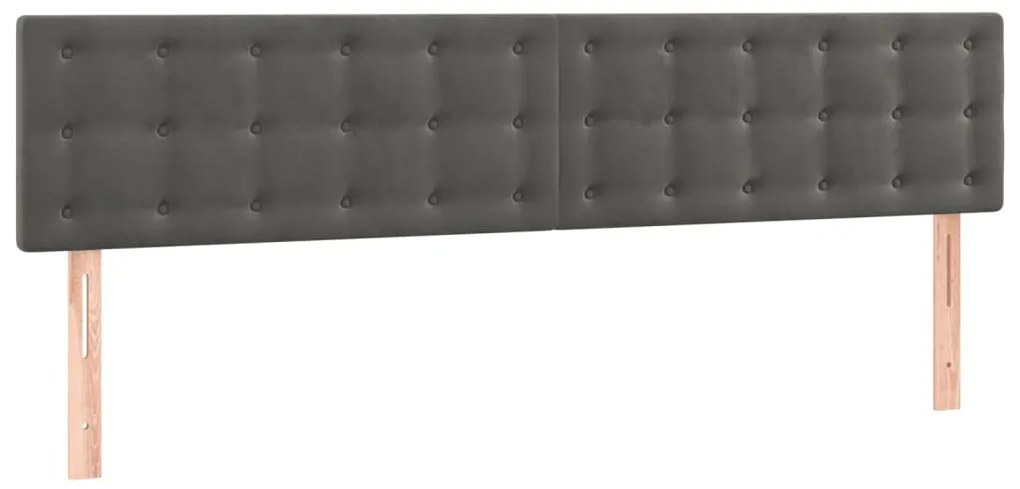 vidaXL Κρεβάτι Boxspring με Στρώμα Σκούρο Γκρι 160x200 εκ. Βελούδινο