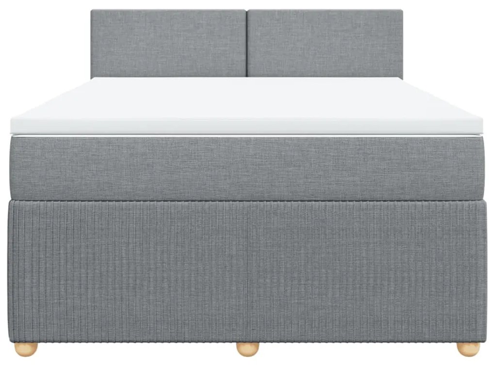 ΚΡΕΒΑΤΙ BOXSPRING ΜΕ ΣΤΡΩΜΑ ΑΝΟΙΧΤΟ ΓΚΡΙ 140X190 ΕΚ. ΥΦΑΣΜΑΤΙΝΟ 3289744