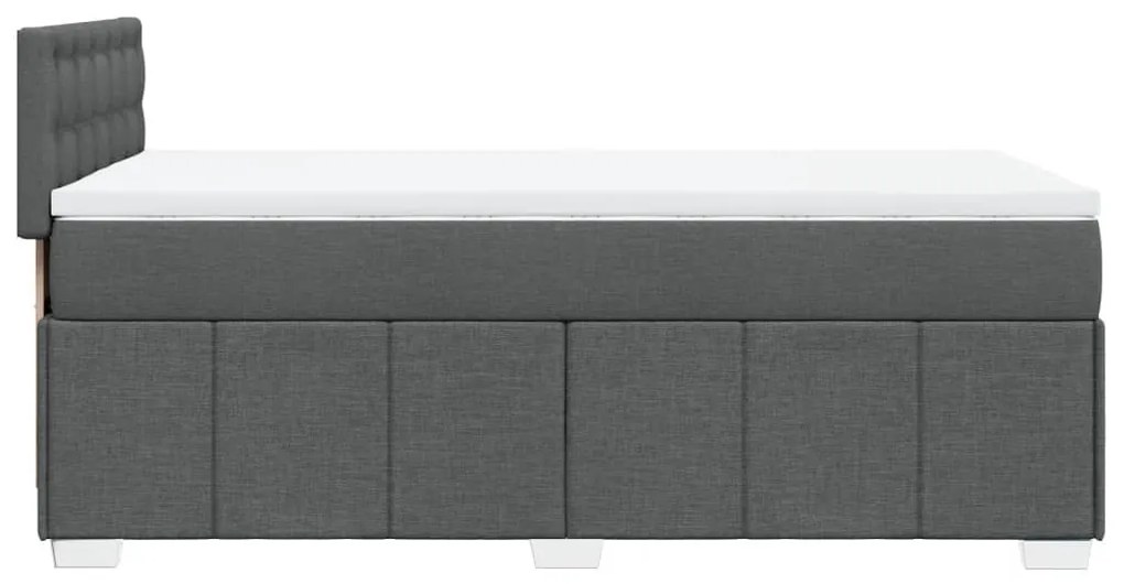 ΚΡΕΒΑΤΙ BOXSPRING ΜΕ ΣΤΡΩΜΑ ΣΚΟΥΡΟ ΓΚΡΙ 100X200 ΕΚ. ΥΦΑΣΜΑΤΙΝΟ 3289294