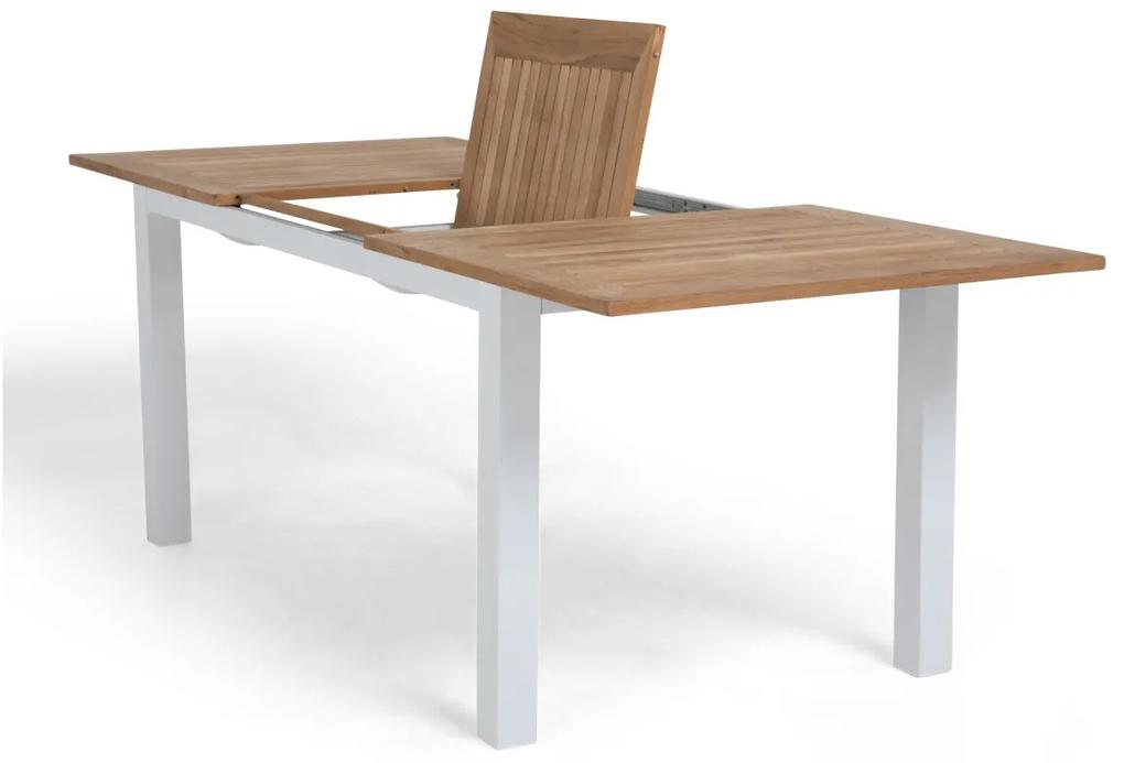 Τραπέζι εξωτερικού χώρου deNoord 129, Ξύλο, 75x90cm, Καφέ, Άσπρο, Μέταλλο, Ξύλο: Δρυς | Epipla1.gr