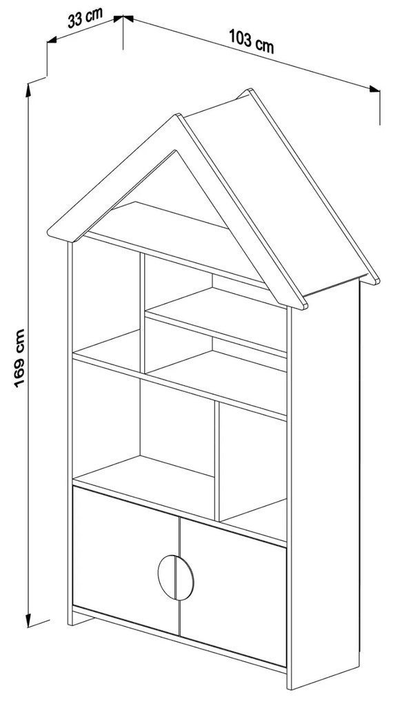 ΠΑΙΔΙΚΗ ΒΙΒΛΙΟΘΗΚΗ DREY  ΜΕΛΑΜΙΝΗ ΛΕΥΚΗ 103x33x169Υεκ