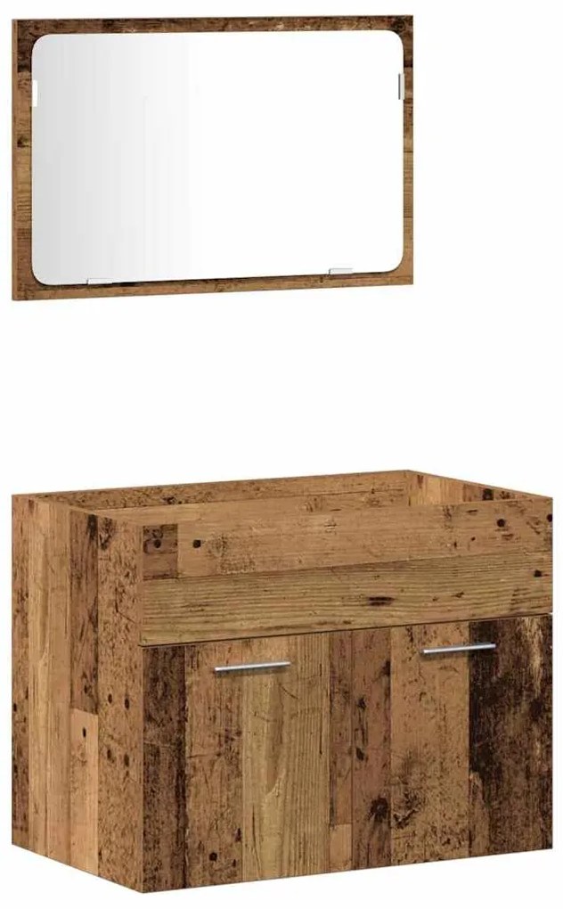 vidaXL Σειρά επίπλων μπάνιου 3 pcs Παλιό Ξύλο 60 x 38.5 x 46 cm