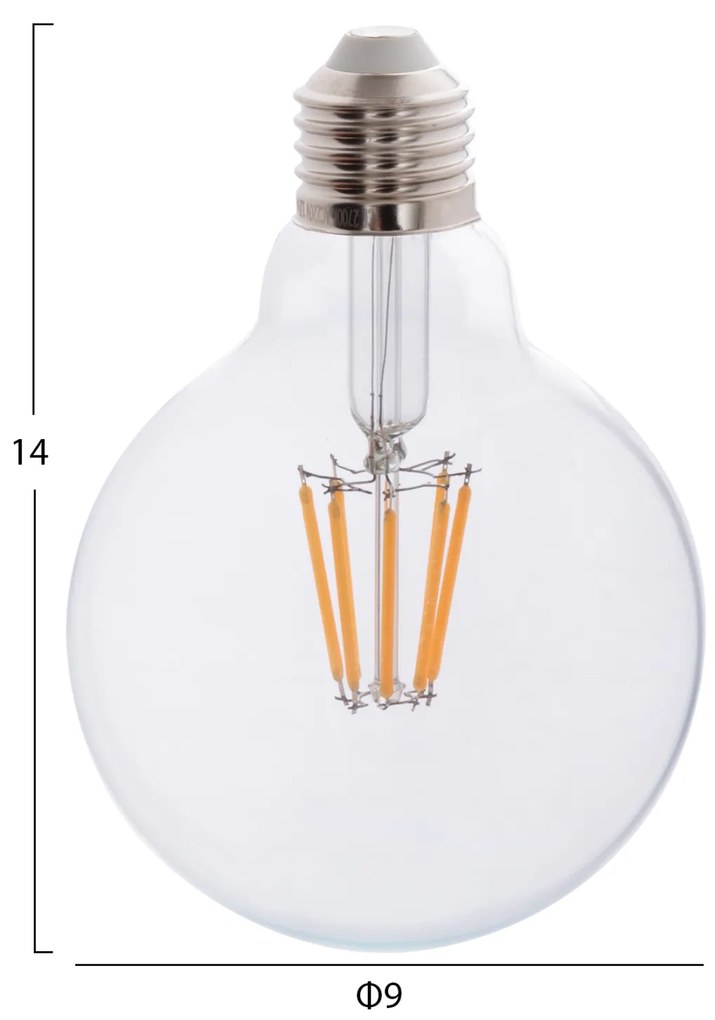 ΛΑΜΠΤΗΡΑΣ GLOBO LED FILAMENT 8W E27 3000K ΔΙΑΦΑΝΟΣ DIMMABLE HM4050.01 - 5199204 - 3000K - HM4050.01